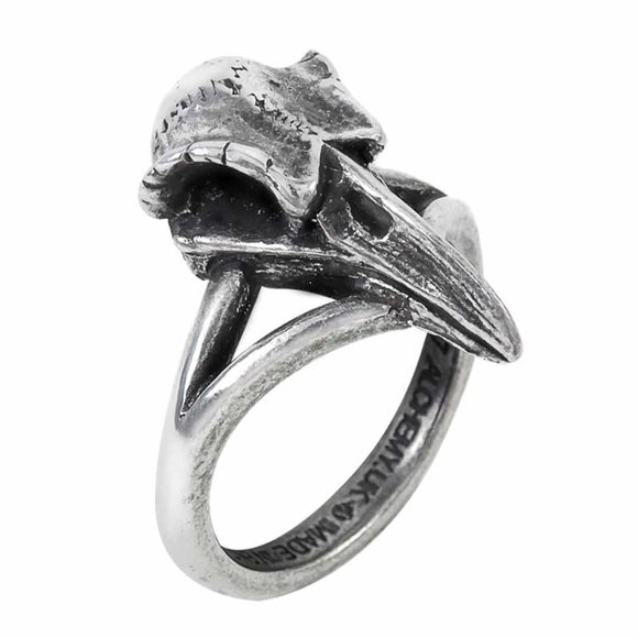 Alchemy Gothic Raven Skull Ring NWT - Picture 1 of 4